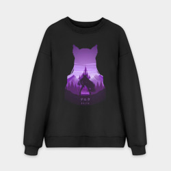 Мужской свитшот oversize без начеса хлопок Аниме Дельта