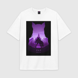 Женская футболка Oversize хлопок texturе Аниме Дельта