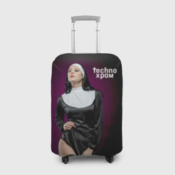 Чехол для чемодана 3D Techno храм монашка в чулках