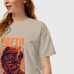 Женская футболка хлопок Oversize Mafia ape - фото 2