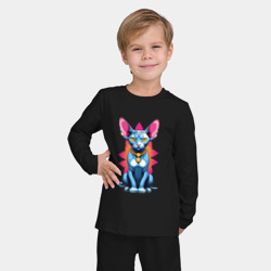 Детская пижама с лонгсливом хлопок Кошка сфинкс в позе лотоса - фото 2