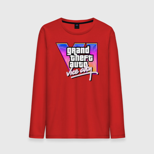 Мужской лонгслив хлопок Gta 6 vice city, цвет красный