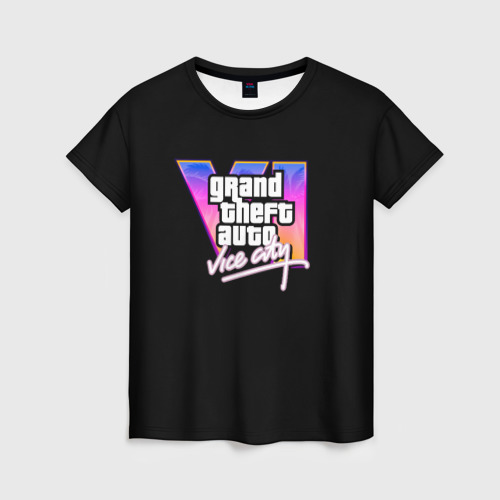 Женская футболка 3D Gta 6 vice city logo, цвет 3D печать