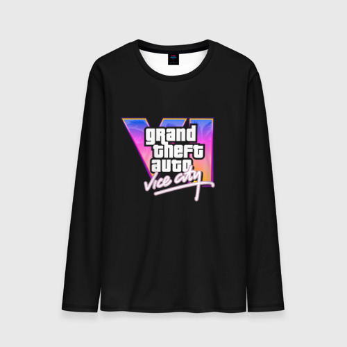 Мужской лонгслив 3D Gta 6 vice city logo, цвет 3D печать