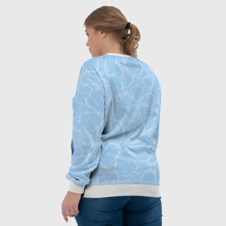 Свитшот с принтом Джинши Монолог фармацевта для женщины, вид на модели сзади №3. Цвет основы: белый