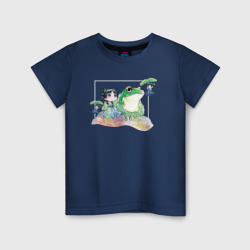 Детская футболка хлопок Маомао чиби и лягушка - Монолог фармацевта