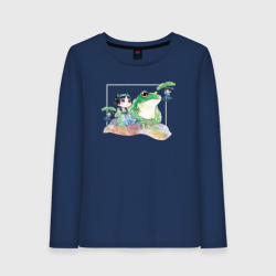 Женский лонгслив хлопок Маомао чиби и лягушка - Монолог фармацевта