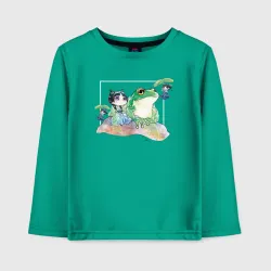 Детский лонгслив хлопок Маомао чиби и лягушка - Монолог фармацевта