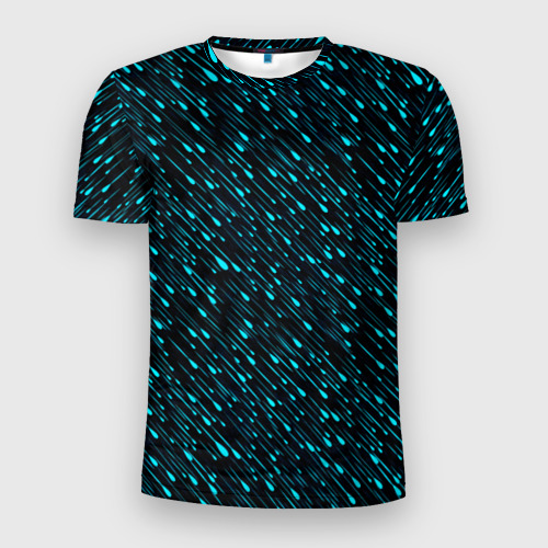 Мужская футболка 3D Slim с принтом Цветной дождь, вид спереди #2