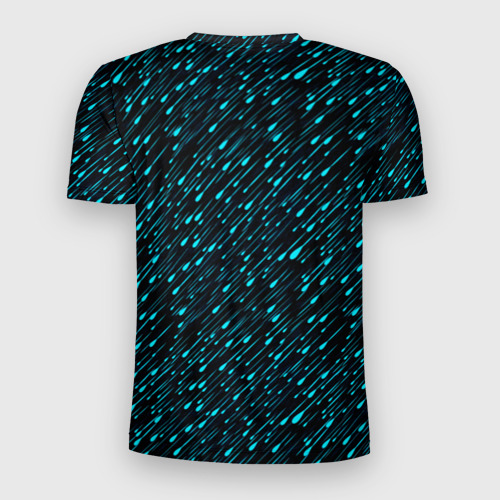 Мужская футболка 3D Slim с принтом Цветной дождь, вид сзади #1