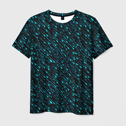 Мужская футболка 3D с принтом Цветной дождь, вид спереди #2