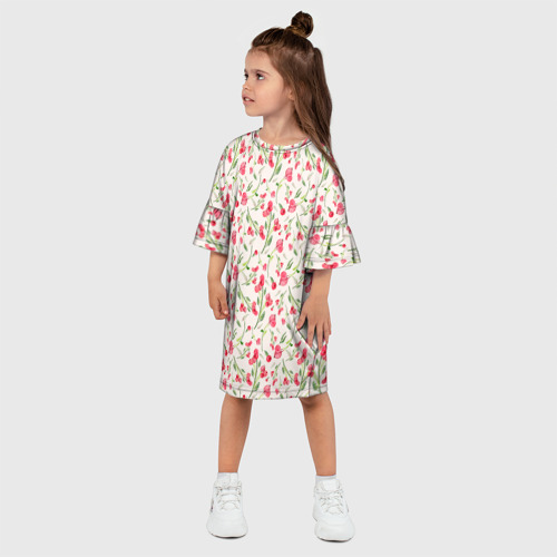 Детское платье 3D с принтом Красные ягоды bege, фото на моделе #1