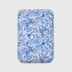 Картхолдер Magsafe магнитный Гжельская роспись на белом фоне