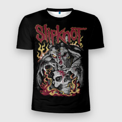 Мужская футболка 3D Slim Slipknot - злодей демон