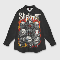 Мужская рубашка oversize 3D Slipknot метал-группа