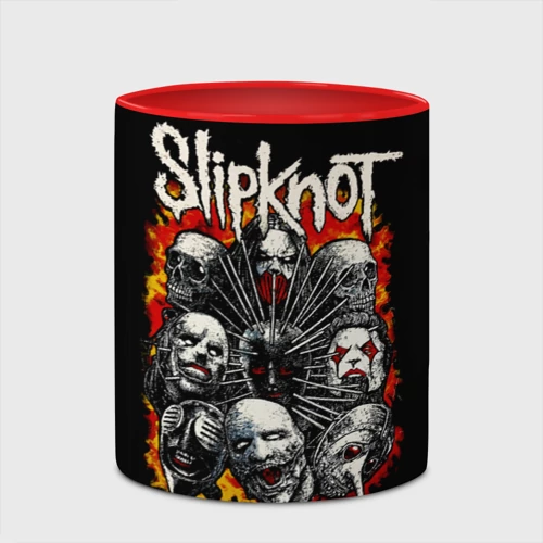 Кружка с полной запечаткой с принтом Slipknot метал-группа, вид спереди #2