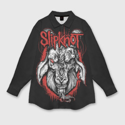 Женская рубашка oversize 3D Slipknot - козёл