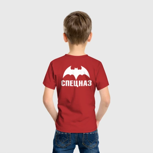 Детская футболка хлопок с принтом Разведка - спецназ ГРУ, вид сзади #2