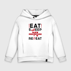 Детское худи Oversize хлопок Надпись: eat sleep GTA6 repeat 