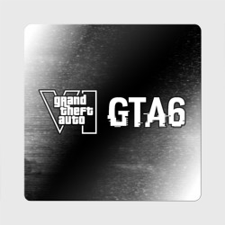 Магнит виниловый Квадрат GTA6 glitch на темном фоне по-горизонтали