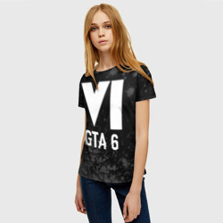 Женская футболка 3D GTA 6 glitch на темном фоне - фото 2