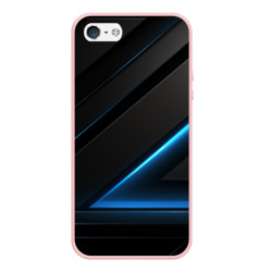 Чехол для iPhone 5/5S матовый Blue  black neon