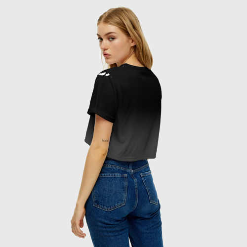 Женская футболка Crop-top 3D GTA6 glitch на темном фоне посередине, цвет 3D печать - фото 5