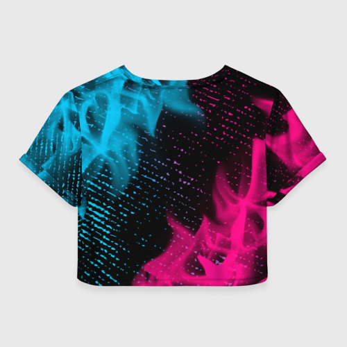 Женская футболка Crop-top 3D GTA 6 - neon gradient, цвет 3D печать - фото 2