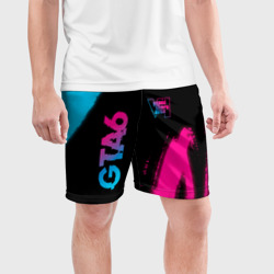 Мужские шорты спортивные GTA6 - neon gradient вертикально - фото 2