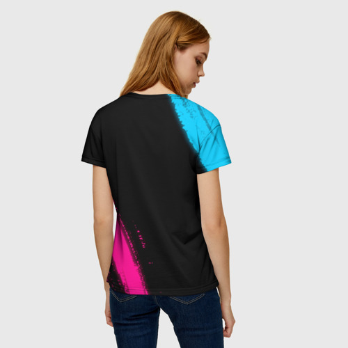 Женская футболка 3D GTA6 - neon gradient вертикально, цвет 3D печать - фото 4