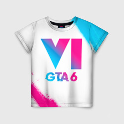 Детская футболка 3D GTA 6 neon gradient style