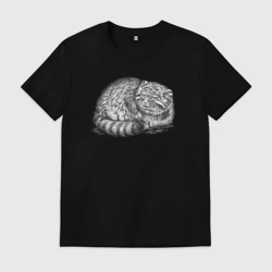 Мужская футболка хлопок Манул калачиком