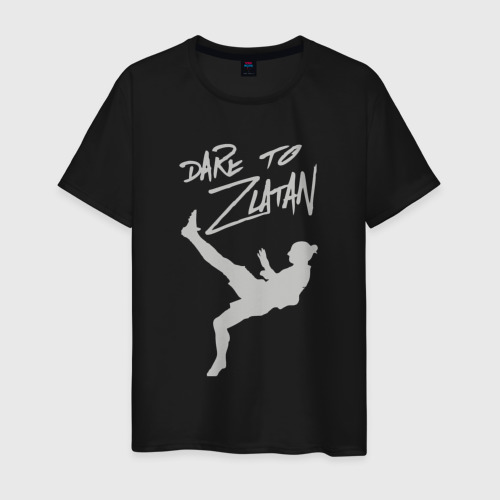 Мужская футболка хлопок Dare to Zlatan, цвет черный