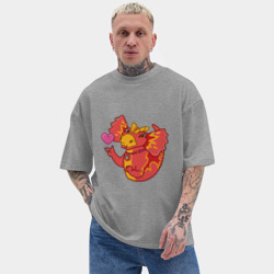 Мужская футболка Oversize хлопок texturе Сирена - любовь - фото 2