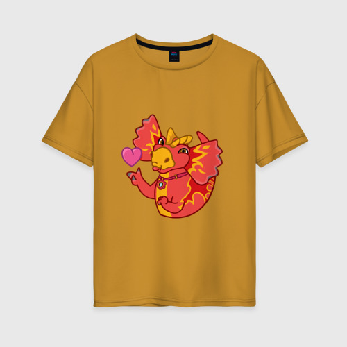 Женская футболка хлопок Oversize с принтом Сирена - любовь, вид спереди #2