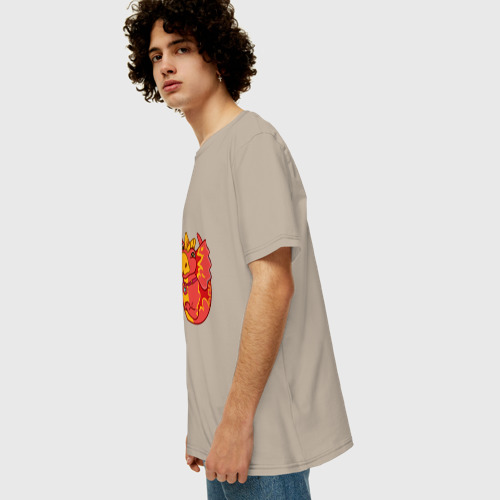 Мужская футболка хлопок Oversize с принтом Сирена - любовь 3, вид сбоку #3