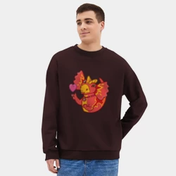 Мужской свитшот oversize без начеса хлопок Сирена - любовь 3 - фото 2