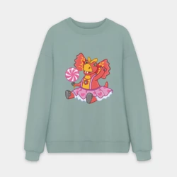 Мужской свитшот oversize без начеса хлопок Сирена - дракоша