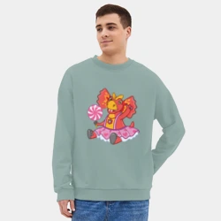 Мужской свитшот oversize без начеса хлопок Сирена - дракоша - фото 2