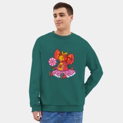 Мужской свитшот oversize без начеса хлопок Сирена - дракоша 3 - фото 2