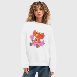 Женский свитшот oversize без начеса хлопок Сирена - дракоша 3 - фото 2