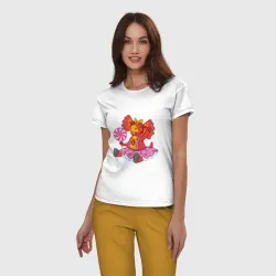 Женская пижама с белой футболкой хлопок Сирена - дракоша 3 - фото 2