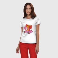 Женская пижама с белой футболкой хлопок Сирена - дракоша 3 - фото 2