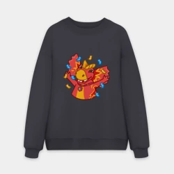 Мужской свитшот oversize без начеса хлопок Сирена - Турбозавры