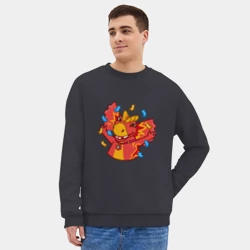 Мужской свитшот oversize без начеса хлопок Сирена - Турбозавры - фото 2