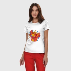 Женская пижама с белой футболкой хлопок Сирена - Турбозавры - фото 2