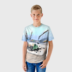 Детская футболка 3D Капли и портрет тушью - фото 2