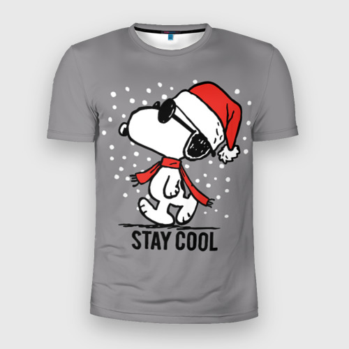 Мужская футболка 3D Slim с принтом Stay cool Snoopy, вид спереди #2