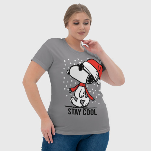 Женская футболка 3D Stay cool Snoopy, цвет 3D печать - фото 6