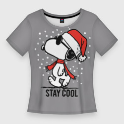 Женская футболка 3D Slim Stay cool Snoopy